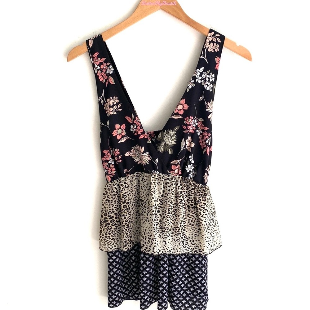 Libby Elderman Tiered Multi Pattern Tank Top, Siz… - image 3